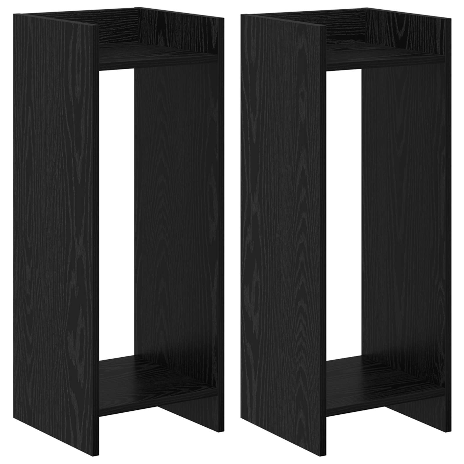 2x Stojak na Rośliny 80 cm Czarny Dąb 30x30x80 cm do Salonu