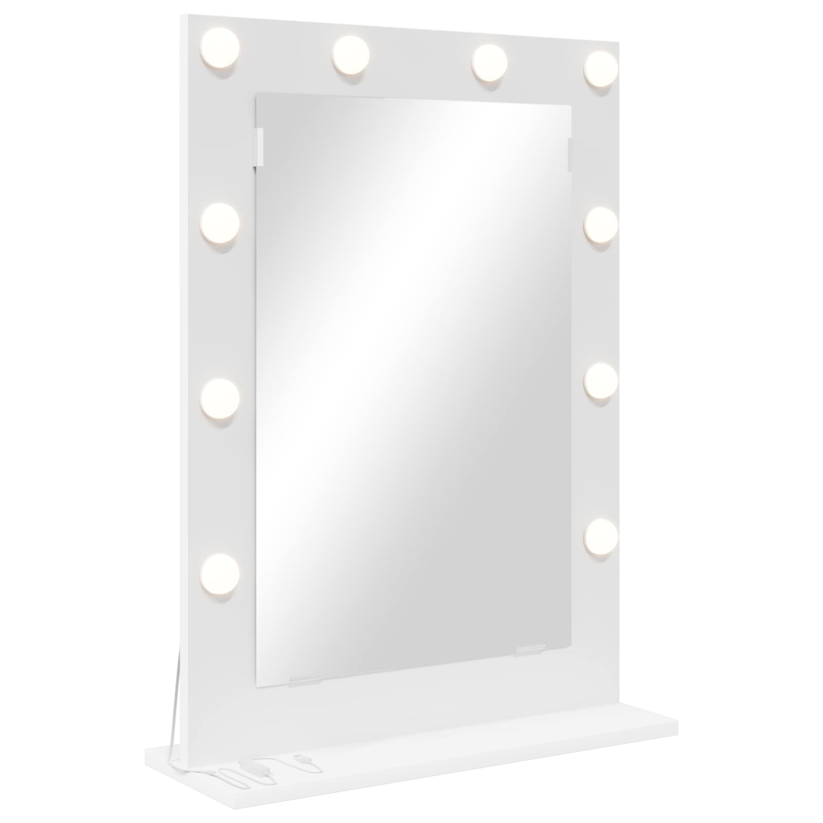 Lustro do Toaletki Prostokątne Białe z Oświetleniem LED 70x50 cm