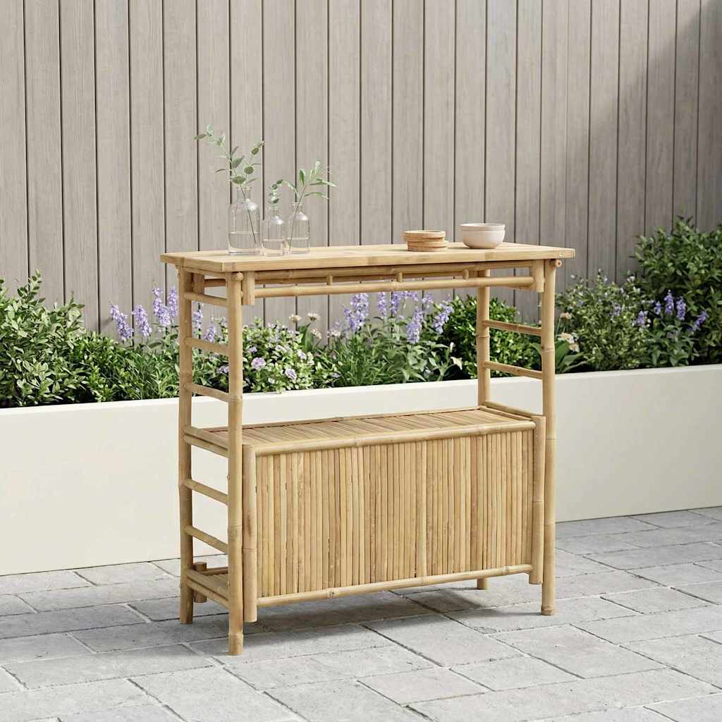 Stół barowy na zewnątrz Naturalny 110 x 50 x 105 cm Bambus vidaXL