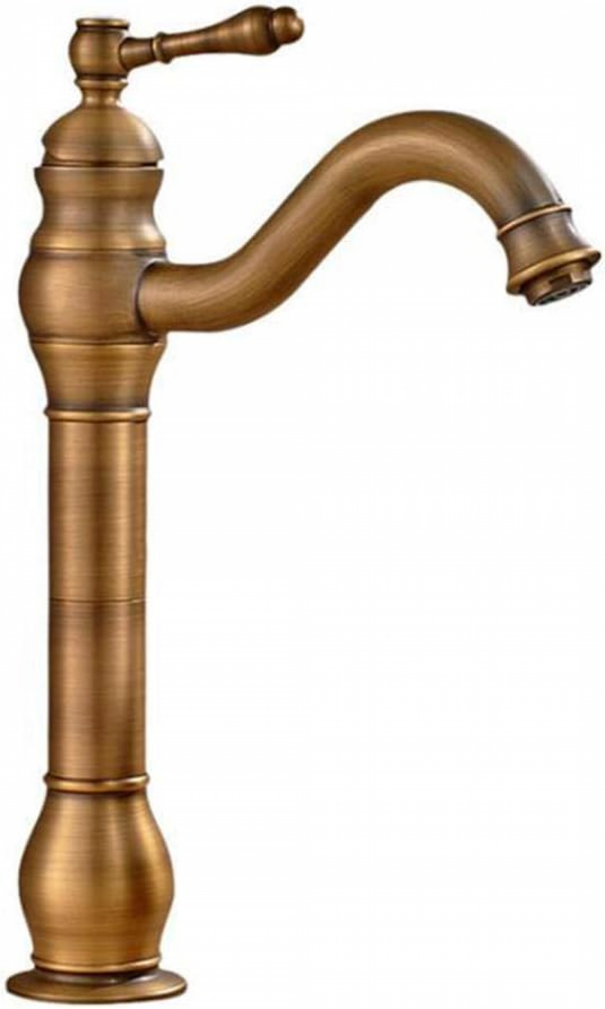 Bateria łazienkowa, obrotowa 360°, wysokość 30 cm, złota