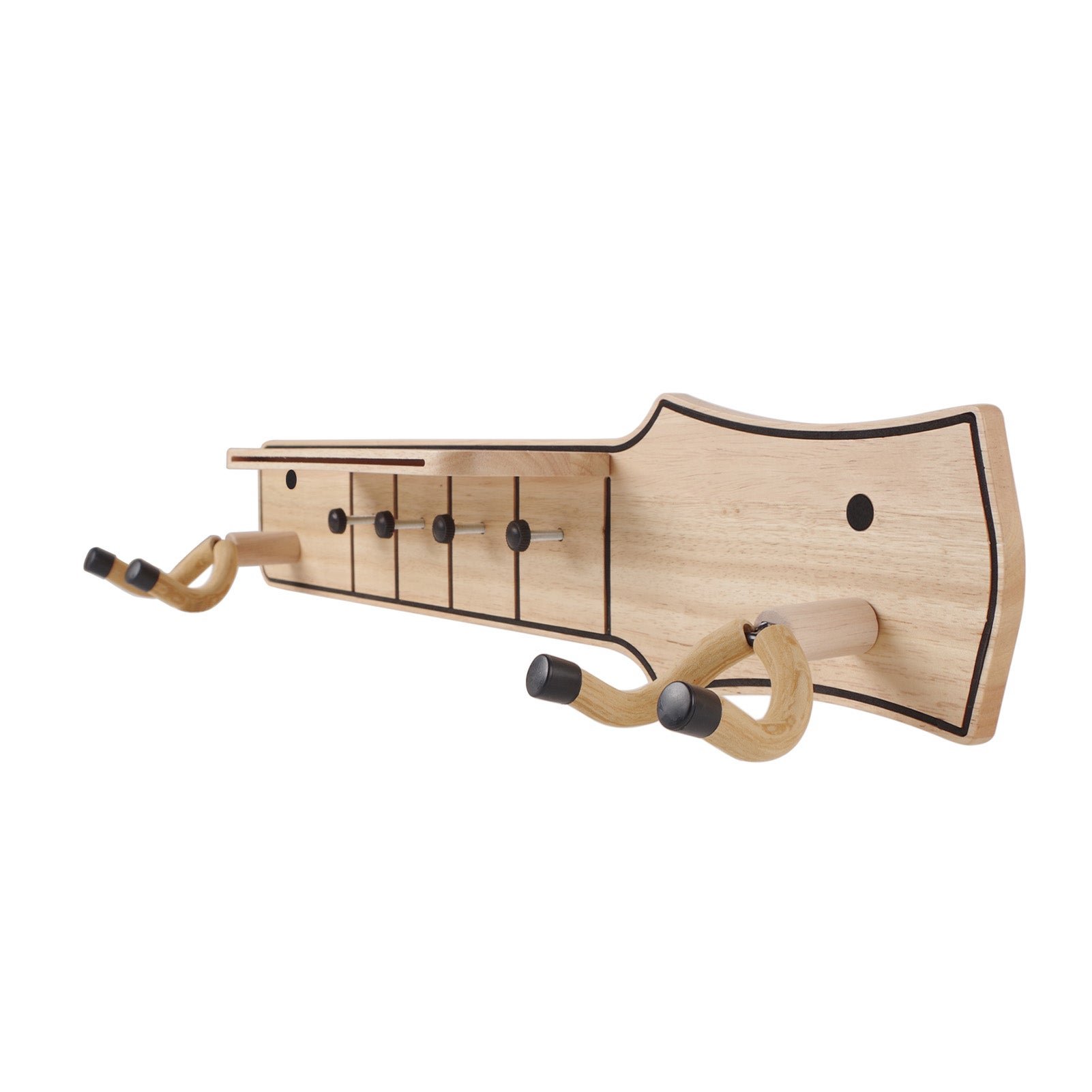 Uchwyt ścienny na gitarę z drewna, wieszak na gitarę, wieszak ścienny na 2 gitary, gitara akustyczna, elektryczna, banjo, bas, ukulele