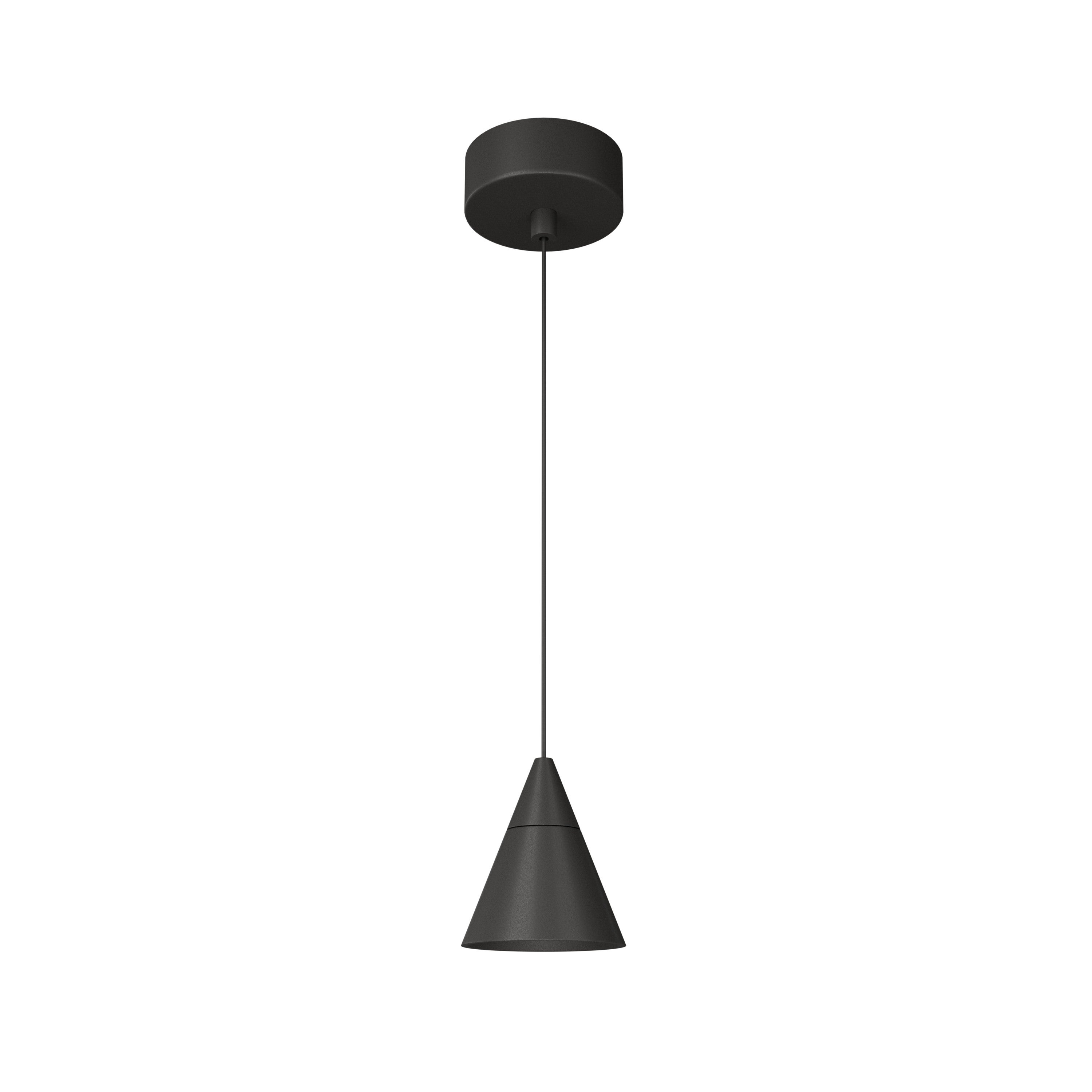Lampa wisząca Zoe Surface Beneito & Faure 7W 38° 2700K matowa czerń – stożkowa konstrukcja LED CRI90 UGR<19 do oświetlenia wnętrz