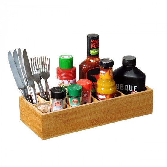 Organizer bambusowy z 8 przegródkami Kesper 36x15x7,5 cm 1 szt.