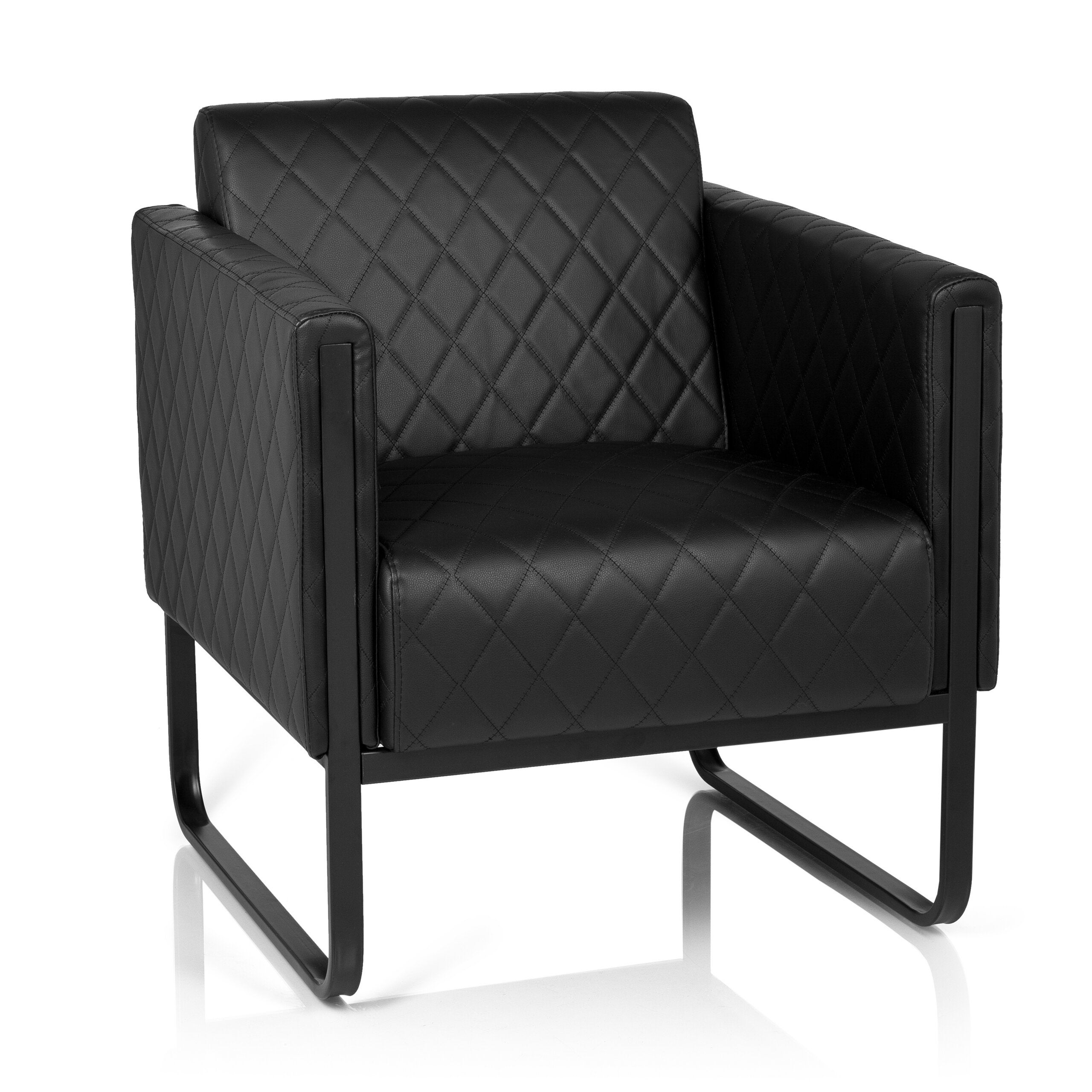 Fotel tapicerowany ARUBA BLACK Czarny hjh OFFICE