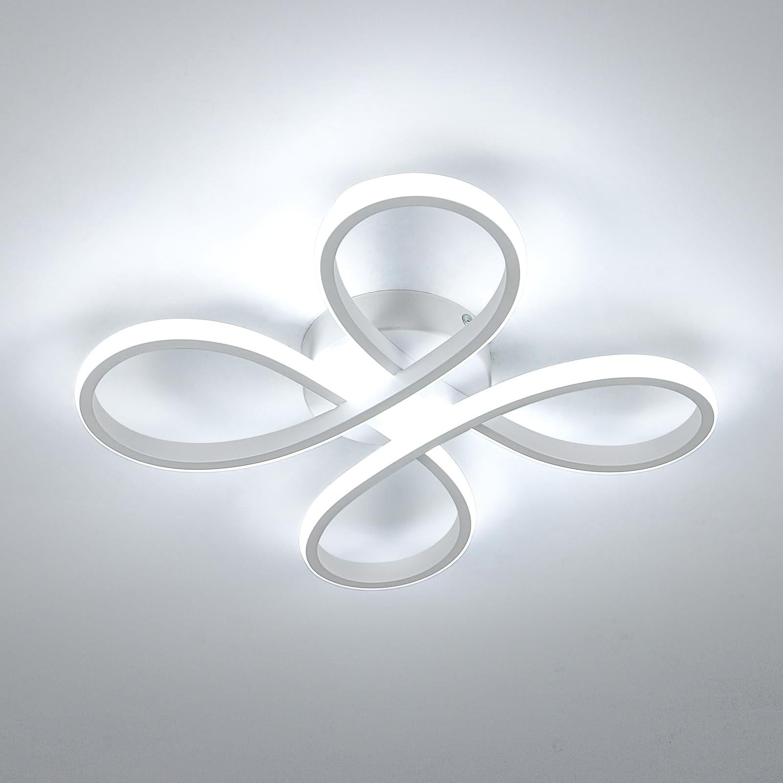 Nowoczesna lampa sufitowa LED 30 W, 3400 lm, do sypialni, salonu, jadalni i kuchni, chłodne białe światło 6500 K