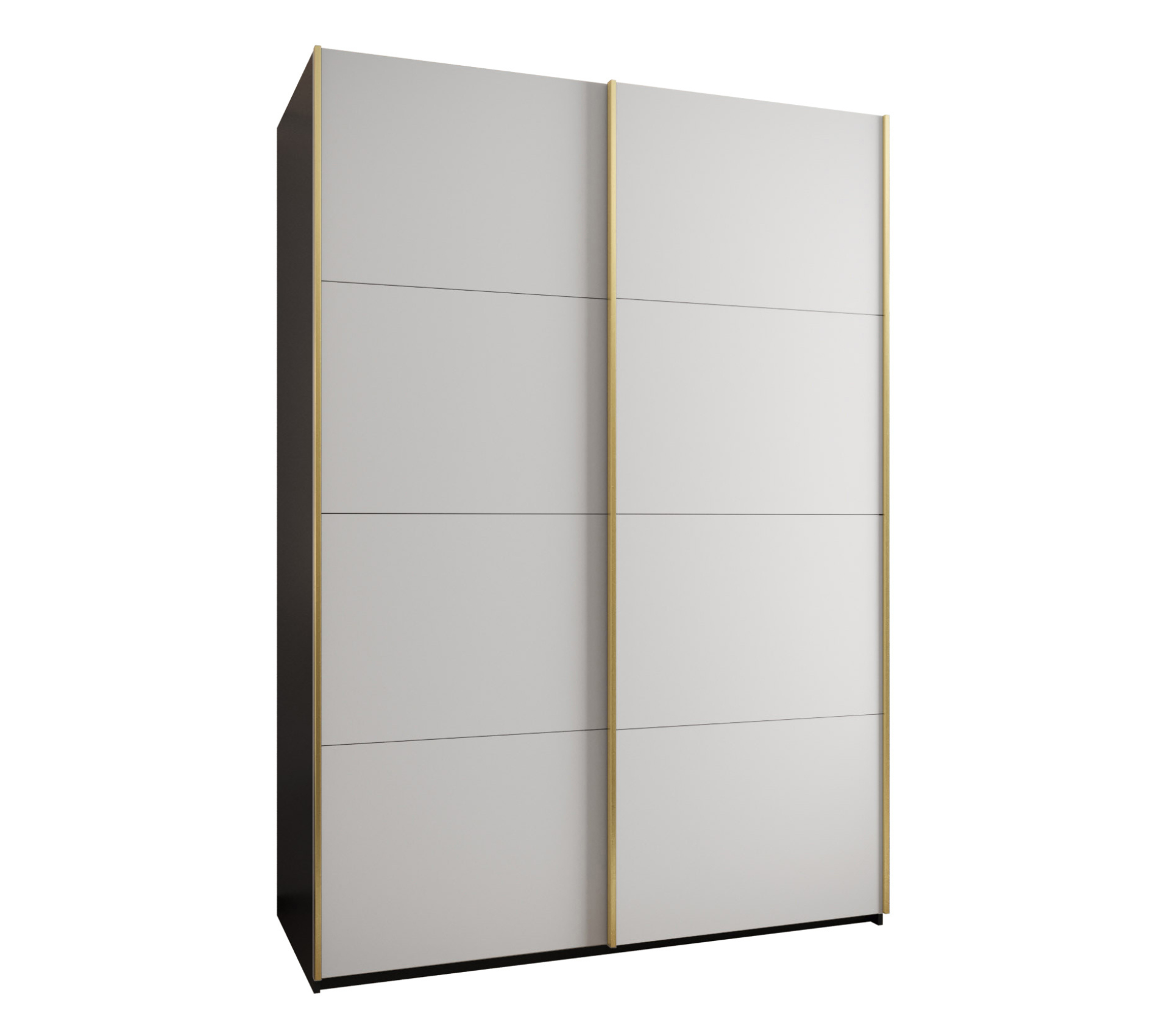 Szafa przesuwna wysoka Lux 1 180 x 64 x 245,5 cm czarny + biały + u. złoty - Abiks Meble