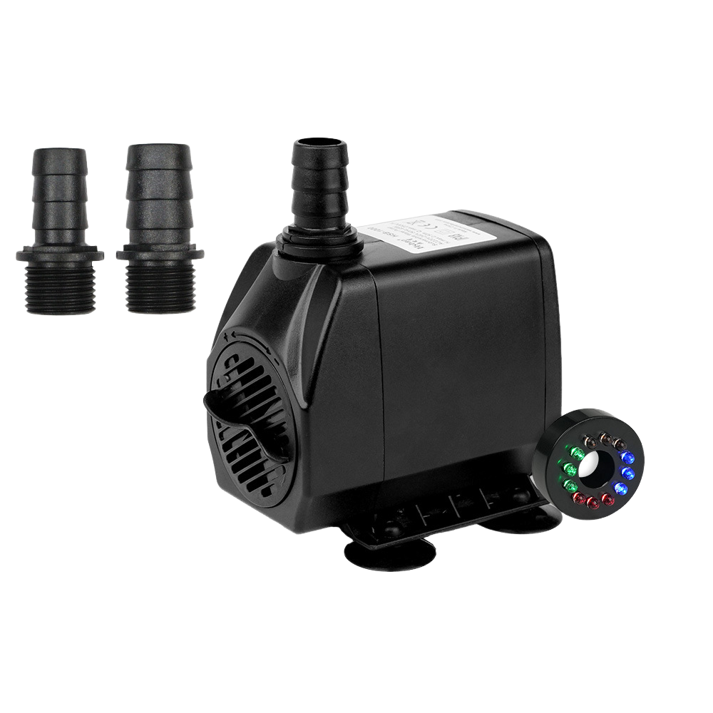 Cicha pompa zanurzeniowa z regulacją przepływu, oświetleniem LED, kablem 1,95 m (2400 l/h, 45 W, wysokość podnoszenia 2,5 m)