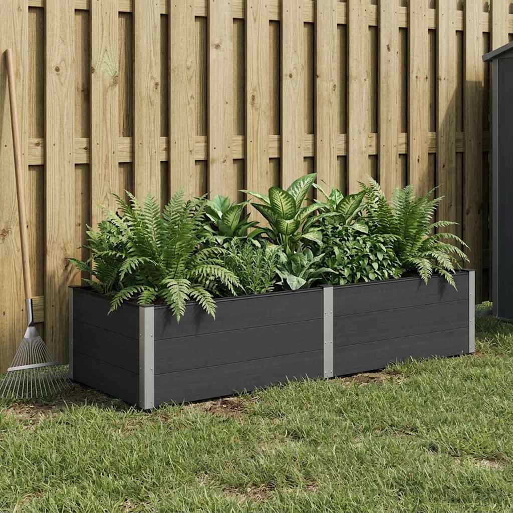 Podniesiona rabata ogrodowa Czarny 250 x 100 x 54 cm vidaXL