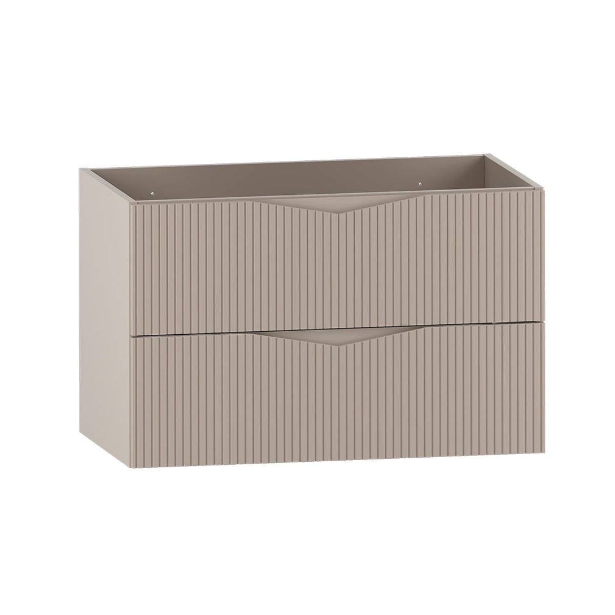 Szafka łazienkowa CLEO 80 cm beżowa wisząca ryflowane fronty MDF bez blatu