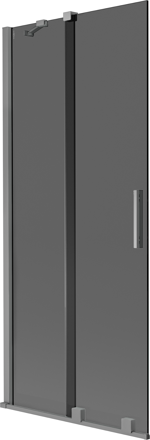 Mexen Velar parawan nawannowy 2-skrzydłowy rozsuwany 80 x 150 cm, grafit, gun metal - 896-080-000-41-95