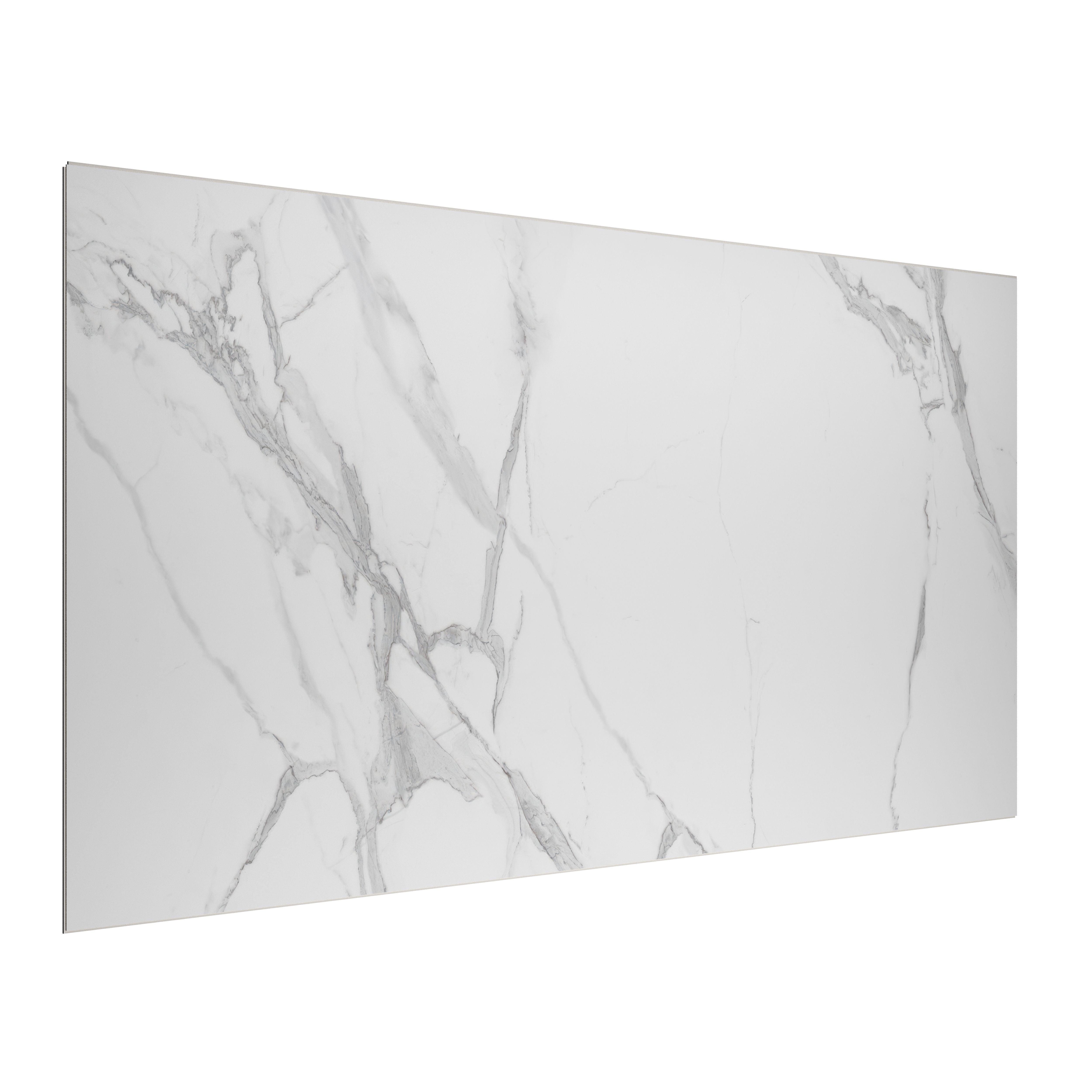 Panel ścienny dekoracyjny SPC WALL Marbet Design 60x120 cm Carrara white glossy 5 szt.
