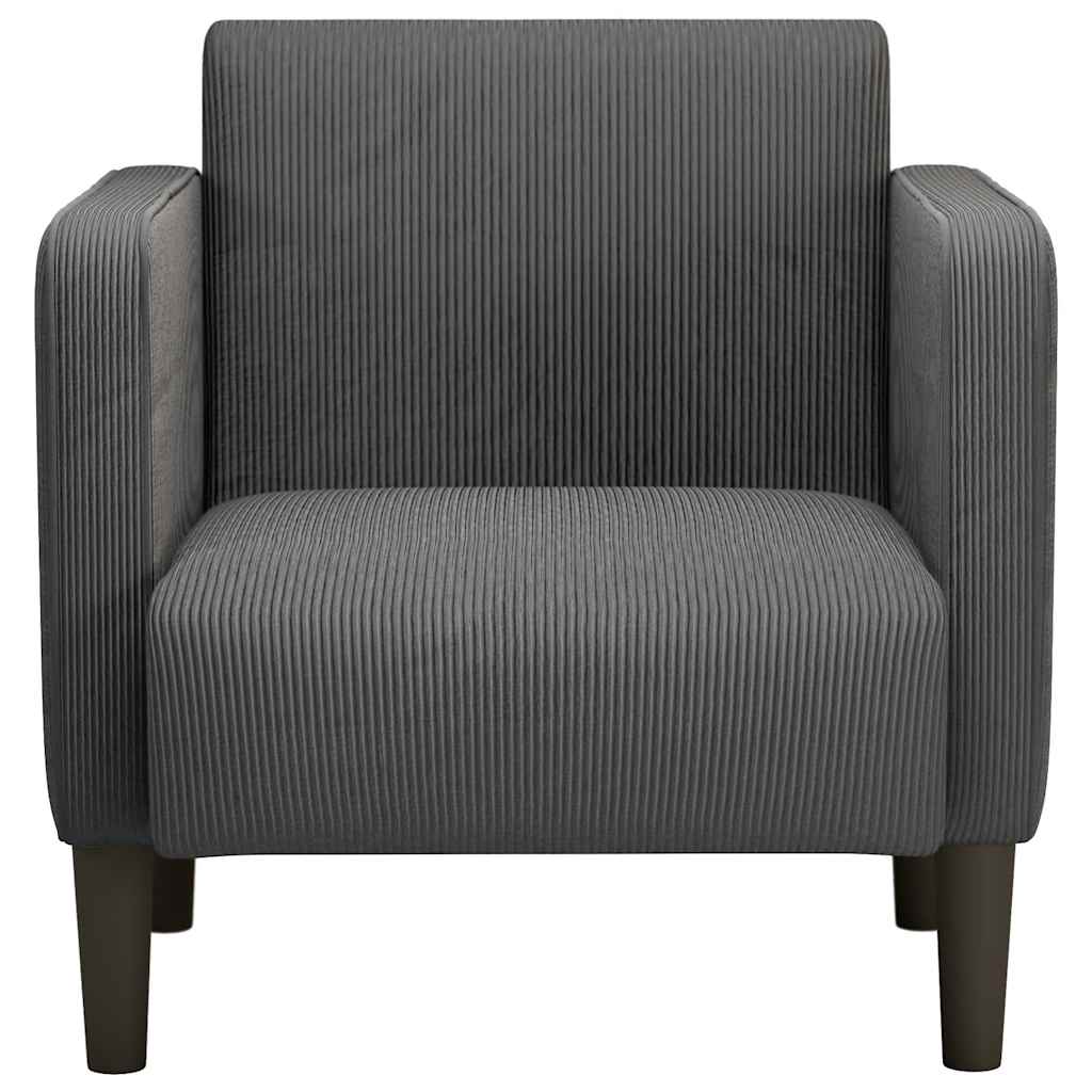 Sofa Fotel z Podłokietnikami Ciemnoszary 54 cm Tkanina Corduroy