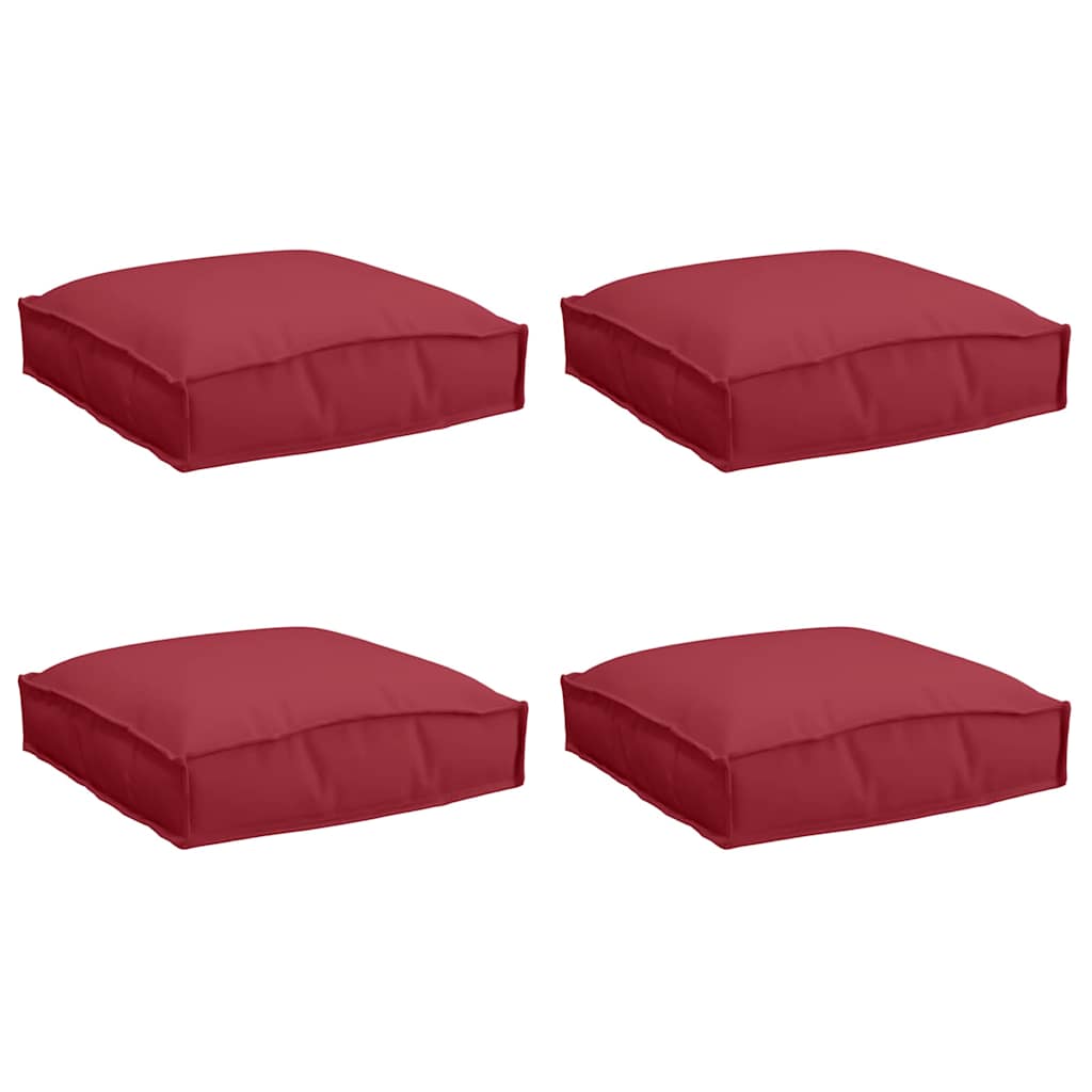 Poduszka 4 pcs Czerwone wino 40 x 40 x 8 cm Materiał Oxford