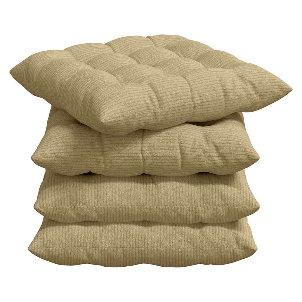 Poduszki na siedziska 4 pcs Tkanina sztruksowa Szary zielony