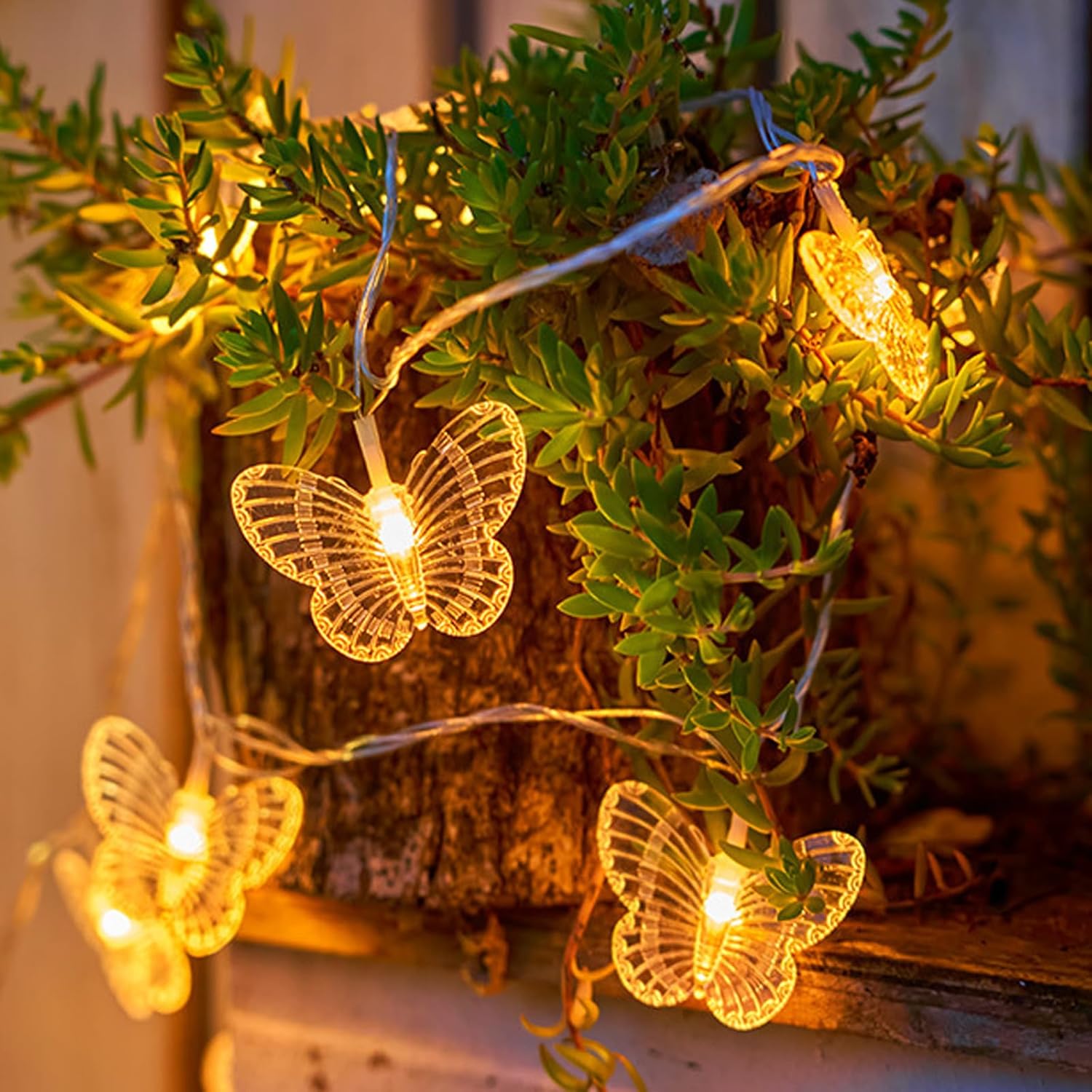 Girlanda świetlna LED, oświetlenie świąteczne, Fairy Lights, Lampki LED w kształcie motyli, do dekoracji wnętrz i na zewnątrz dla dzieci