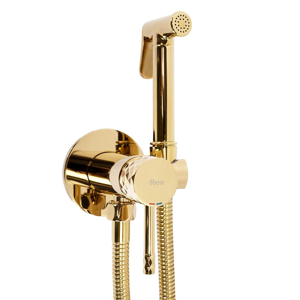 Bateria Bidetowa Rea Loop Lungo Diamond Złota
