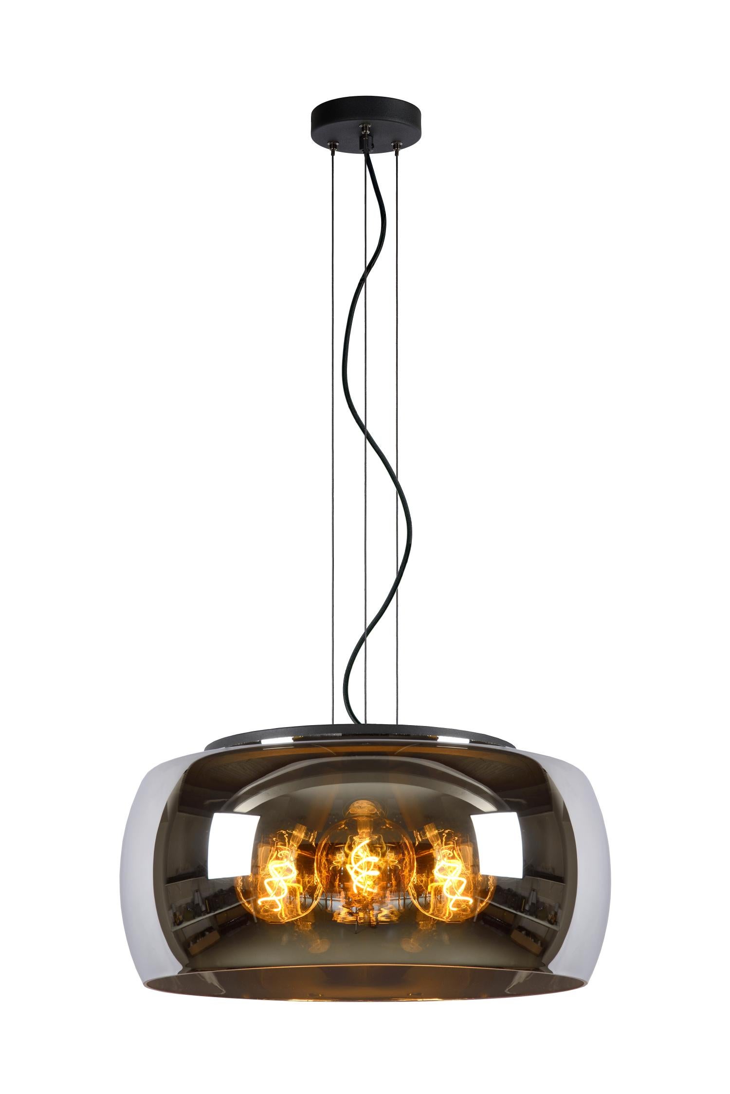 Lampa wisząca OLIVIA szaro-dymiona 3 x E27 x 40W wym:180x50x50cm Lucide