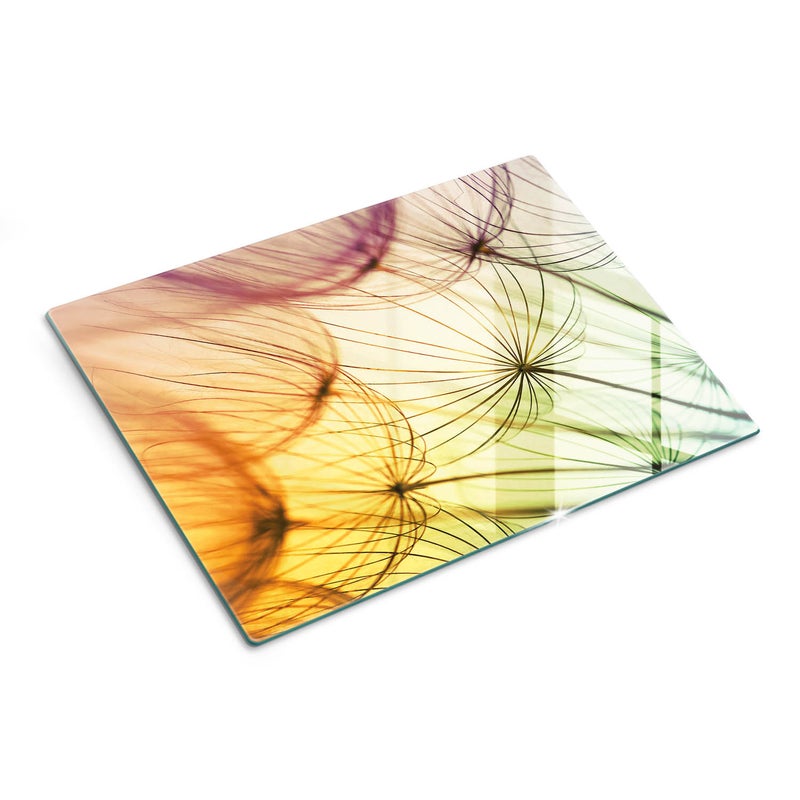 Hartowana deska kuchenna z dekoracyjną grafiką - Kolorowy Dmuchawiec - 30x40 - Tulup