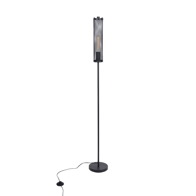 Lampa podłogowa Corep FARADAY, metalowa, czarna, wys. 153 cm.