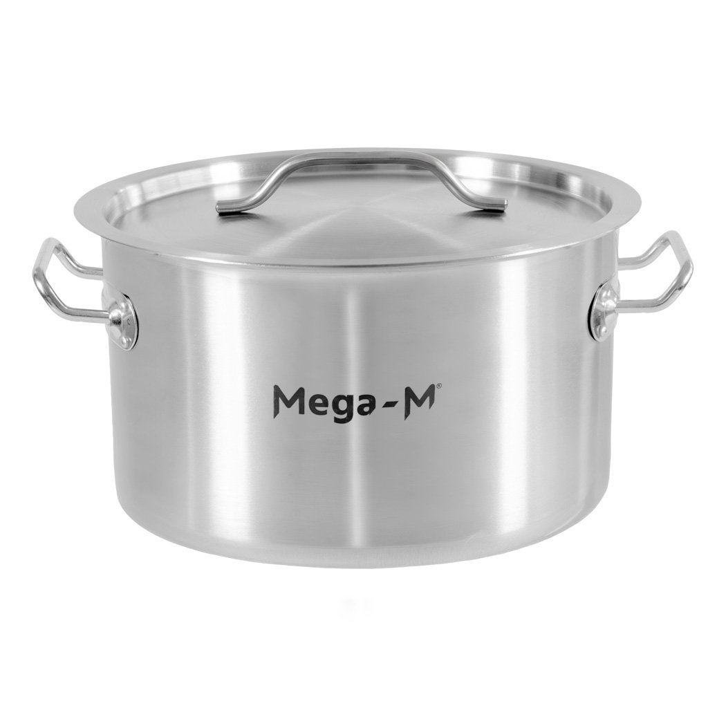 Garnek gastronomiczny niski ze stali nierdzewnej z pokrywką Mega-M Standard 12l 30x18 cm