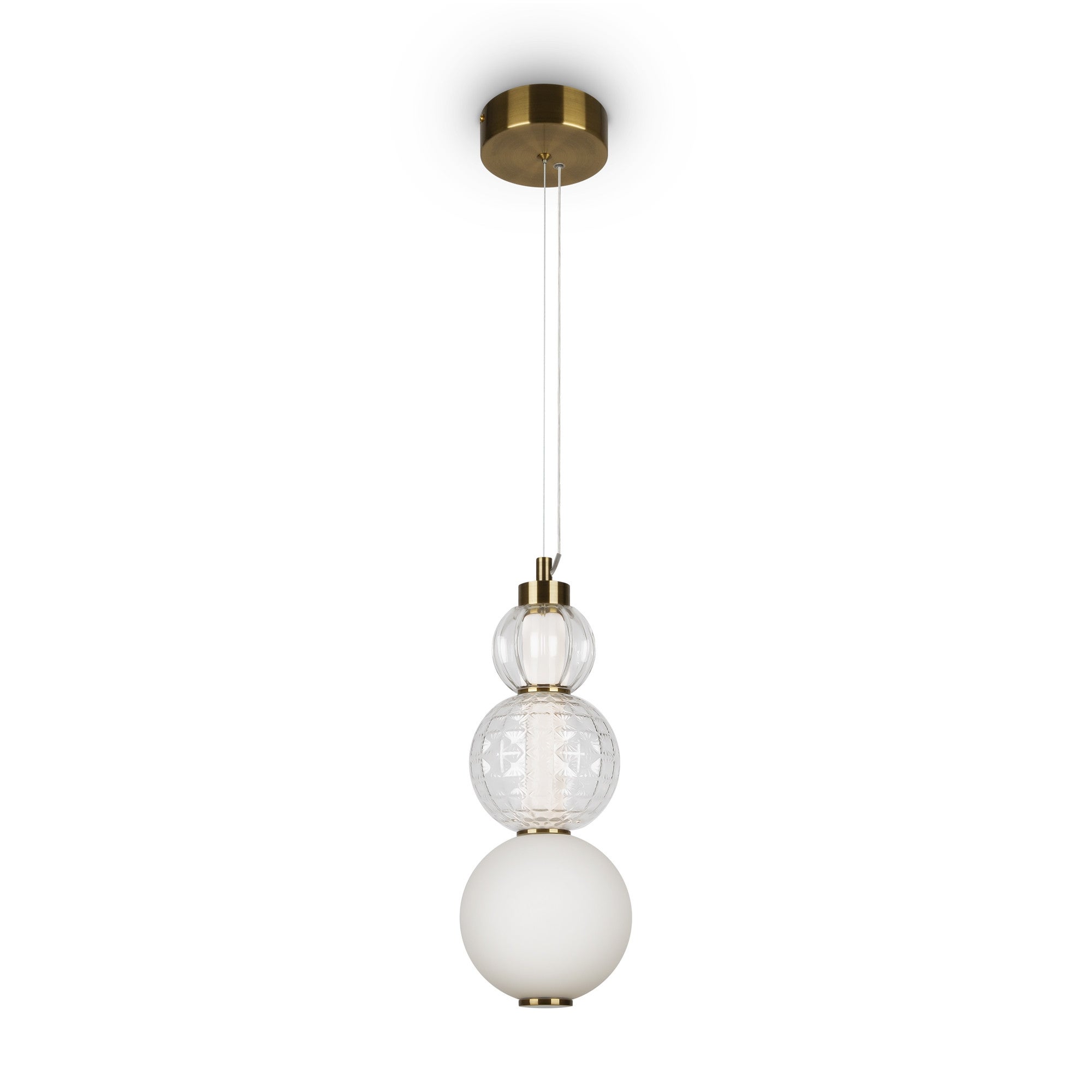 Lampa wisząca COLLAR LED 16W Ciepła biel 800lm mosiężno-złota wym: 157,4 x 14,7 x 14,7 cm Maytoni