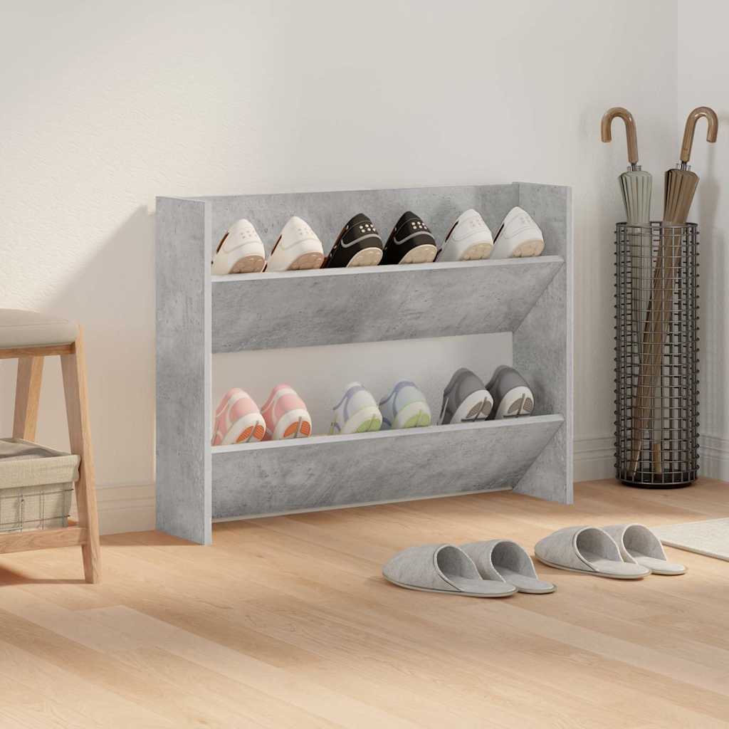 Półka ścienna na buty szara 80x18x60 cm materiał drewnopochodny