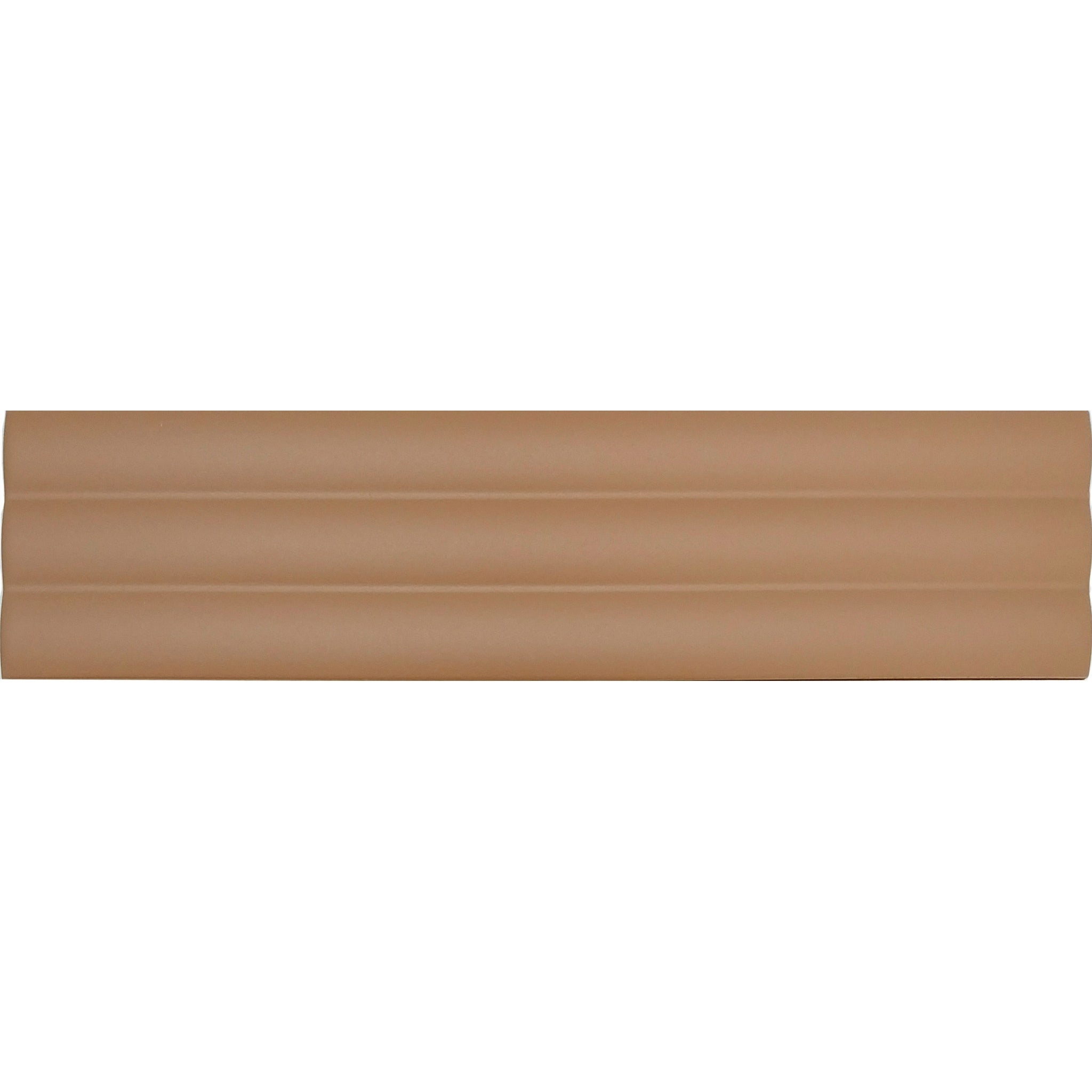 Matowa płytka ścienna z reliefem, brązowa, Acanto 10x40 cm Reeded Almond