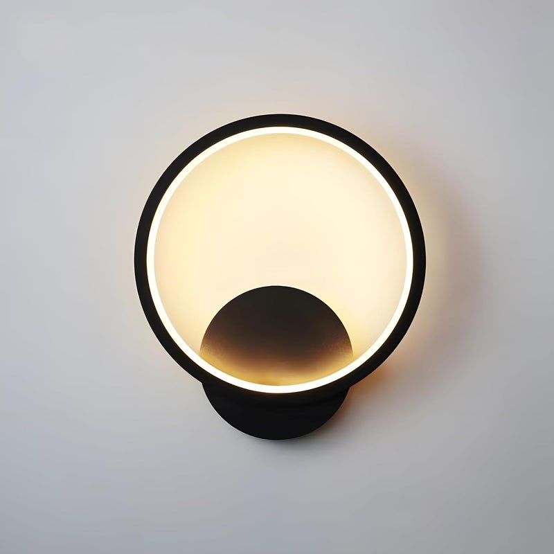 Kinkiet wewnętrzny LED, 10W, okrągły, nowoczesny styl, 3 temperatury barwowe (3000K/4000K/6000K), czarny