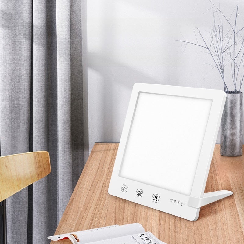Lampa do fototerapii, bioniczna lampa solarna na smutek, przenośna lampka nocna do terapii emocjonalnej, timer LED (standard europejski)