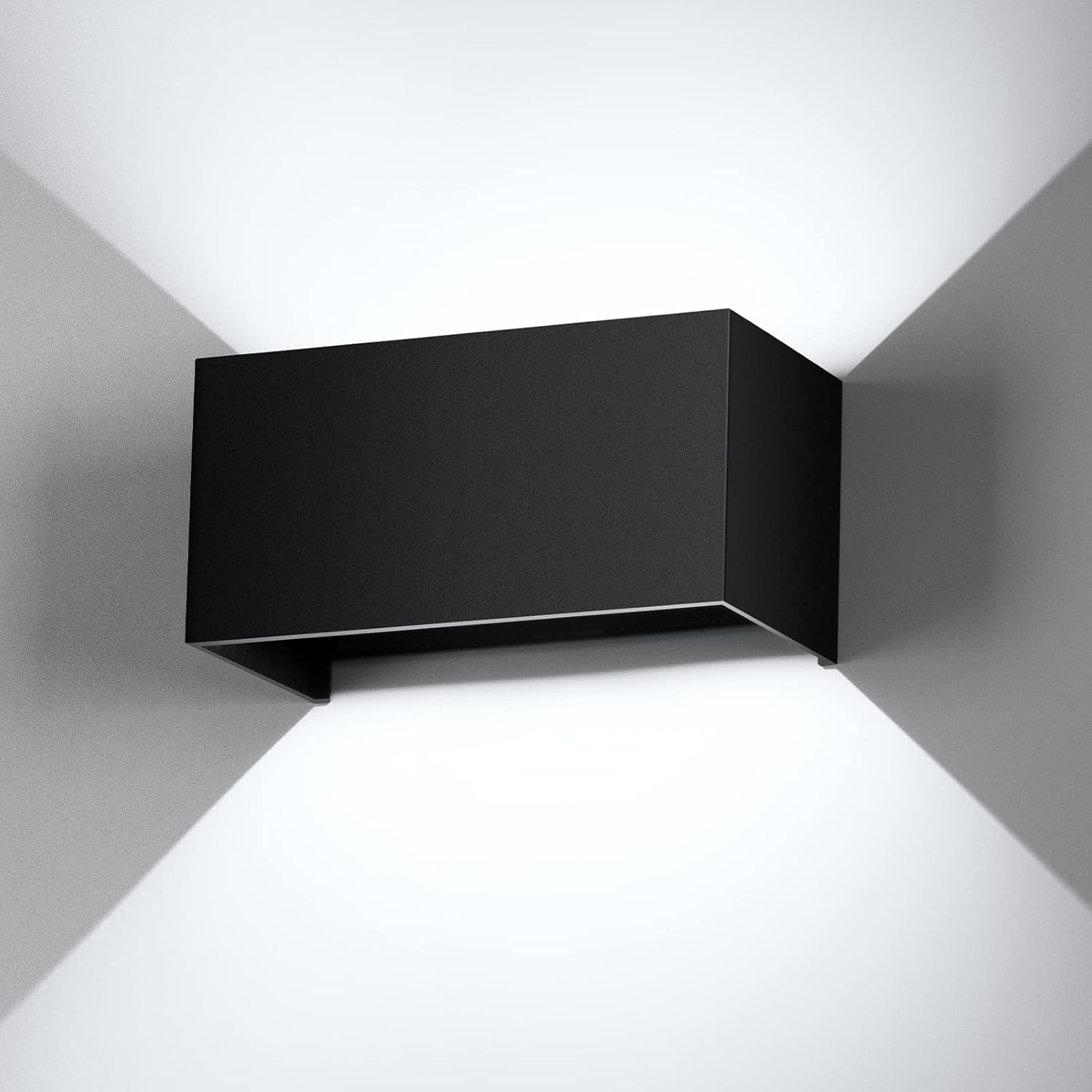 Lampa ścienna LED 24 W, lampa ścienna do użytku zewnętrznego/wewnętrznego, regulowany strumień, wodoodporna IP65, zimne białe światło 6000 K
