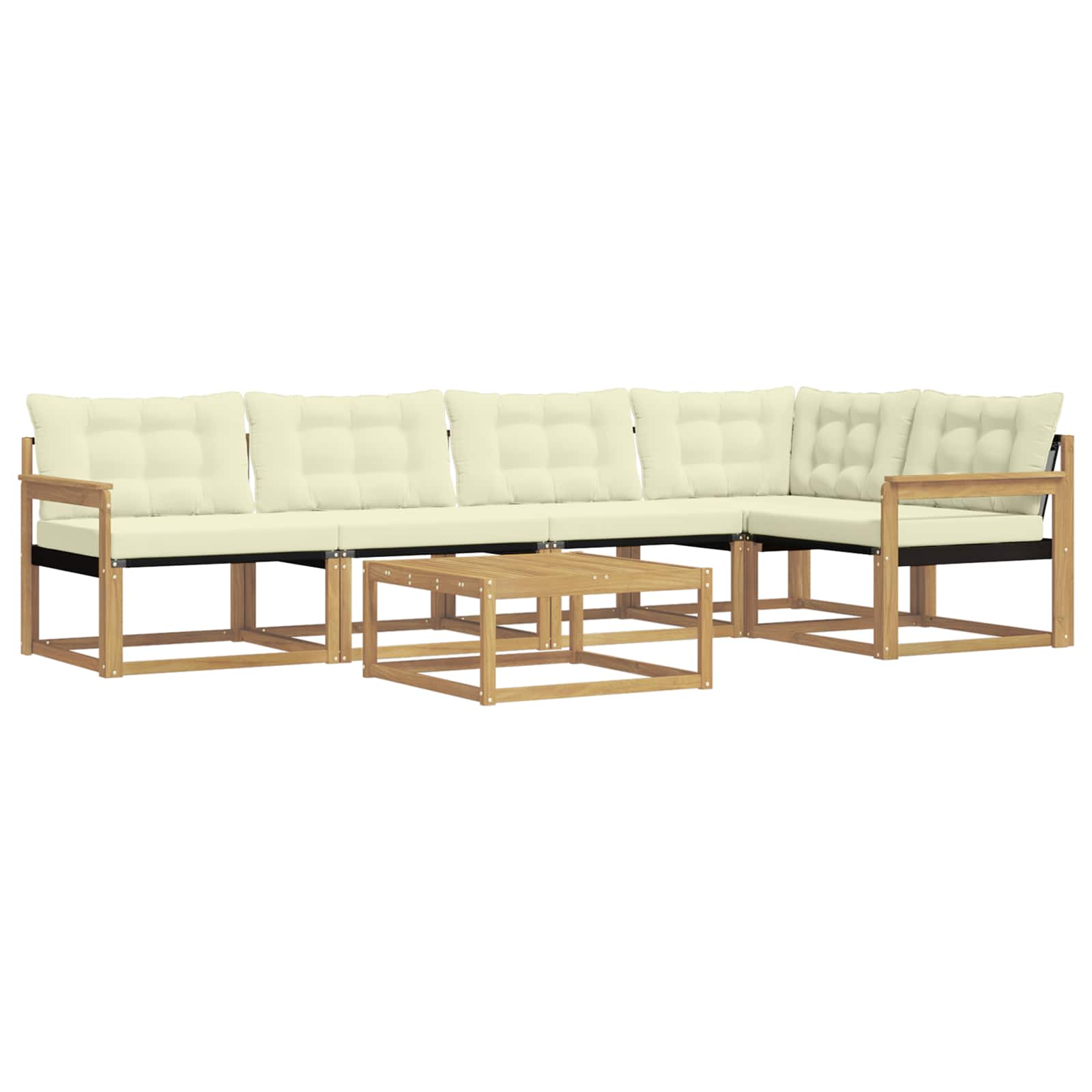 Zestaw sof na zewnątrz 6 pcs Biały i kremowy 79 x 79 x 37 cm