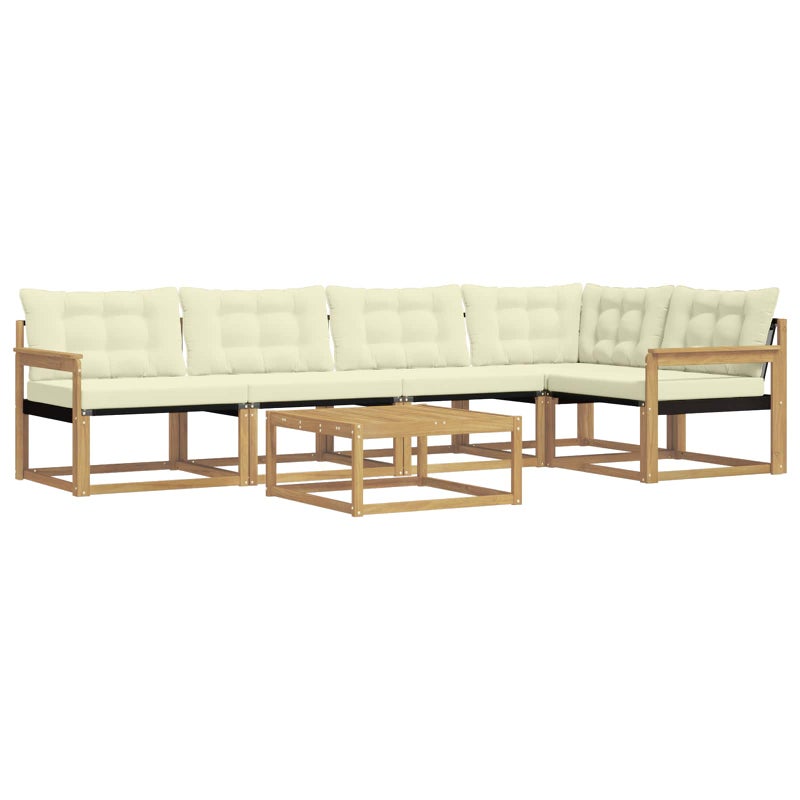 Zestaw sof na zewnątrz 6 pcs Biały i kremowy 79 x 79 x 37 cm