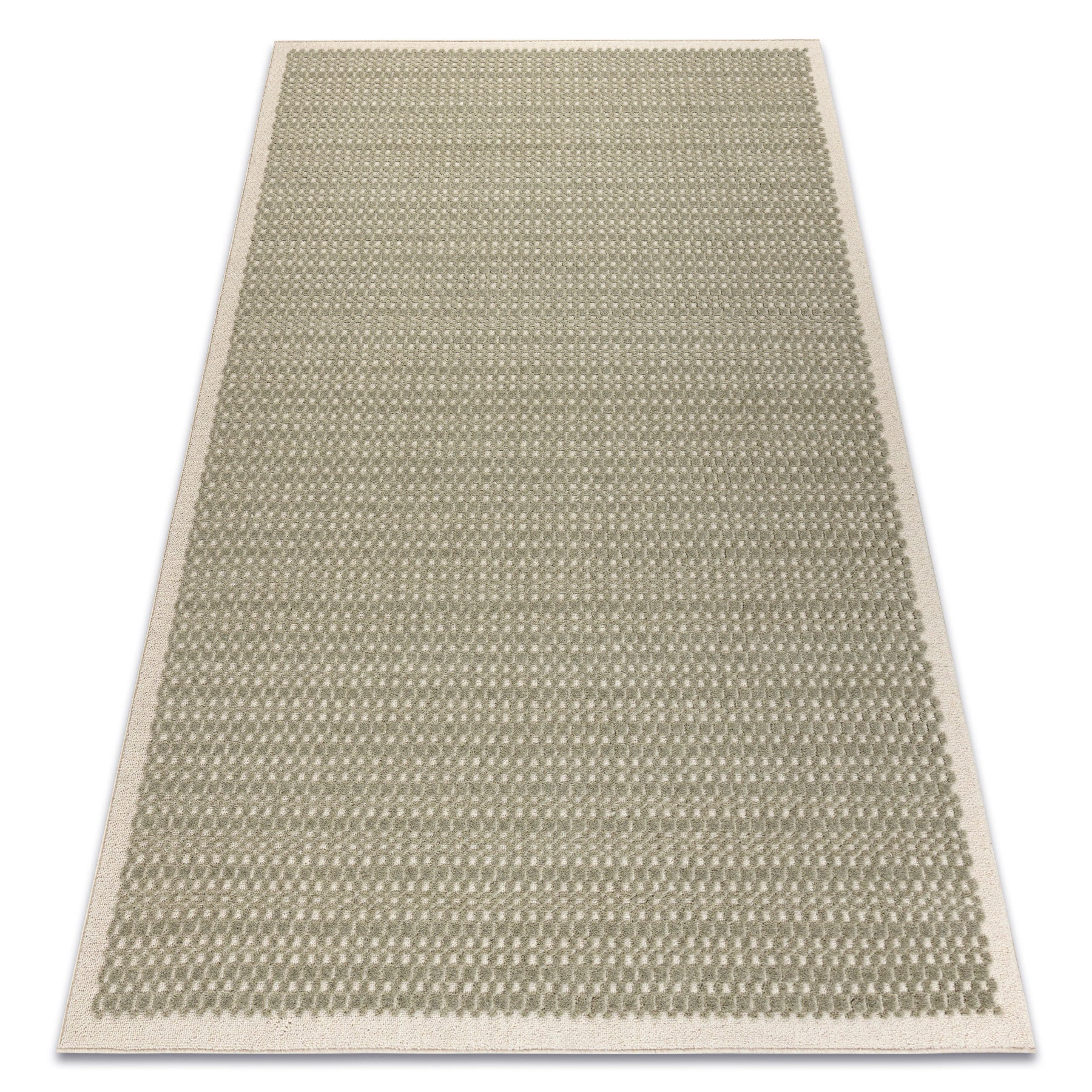 Dywan FLUX 461.139.SA400 wełniany OSTA - Geometryczny, strukturalny, loftowy zielony / beż 240x340 cm