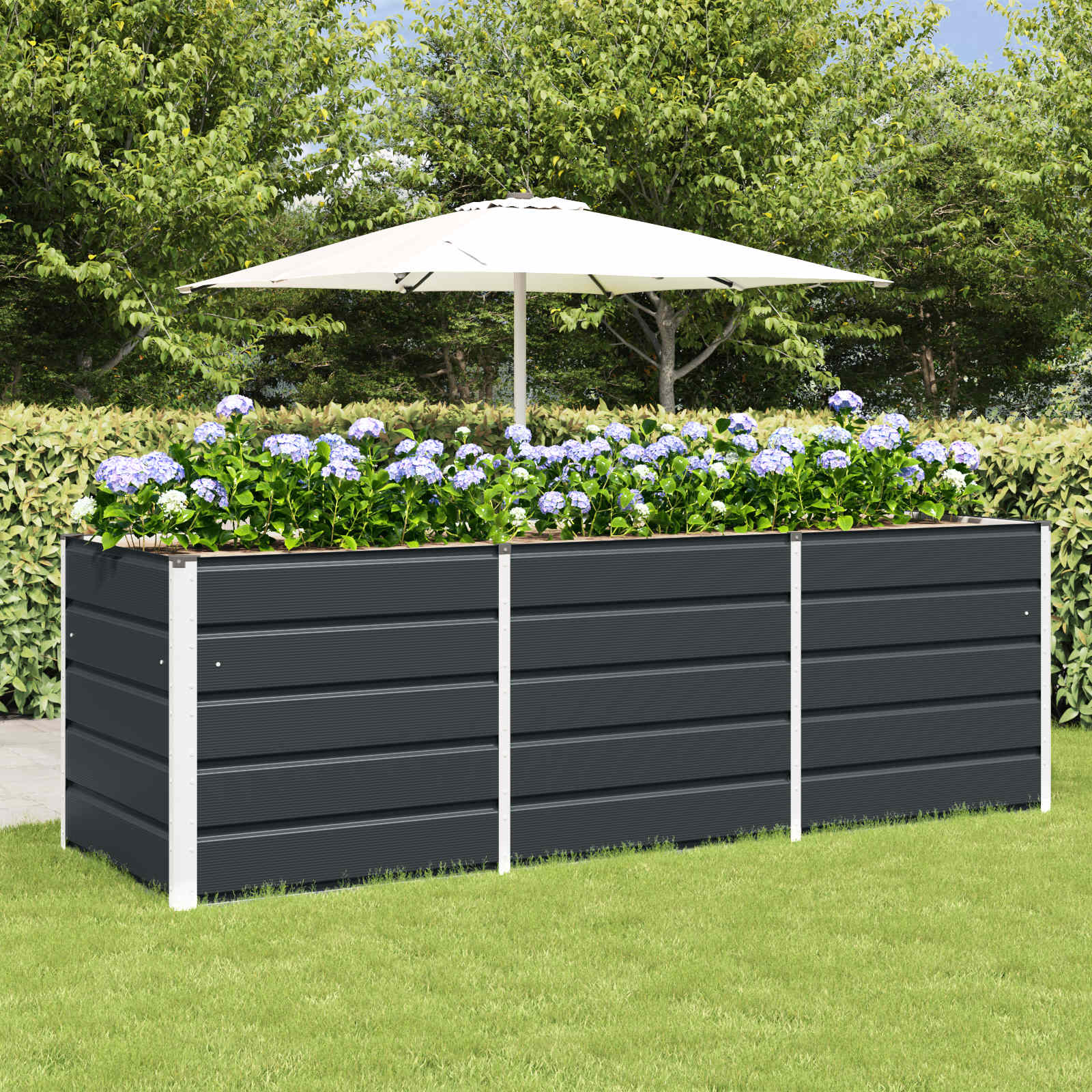 Donica Antracyt 240 x 80 x 75 cm Stal vidaXL