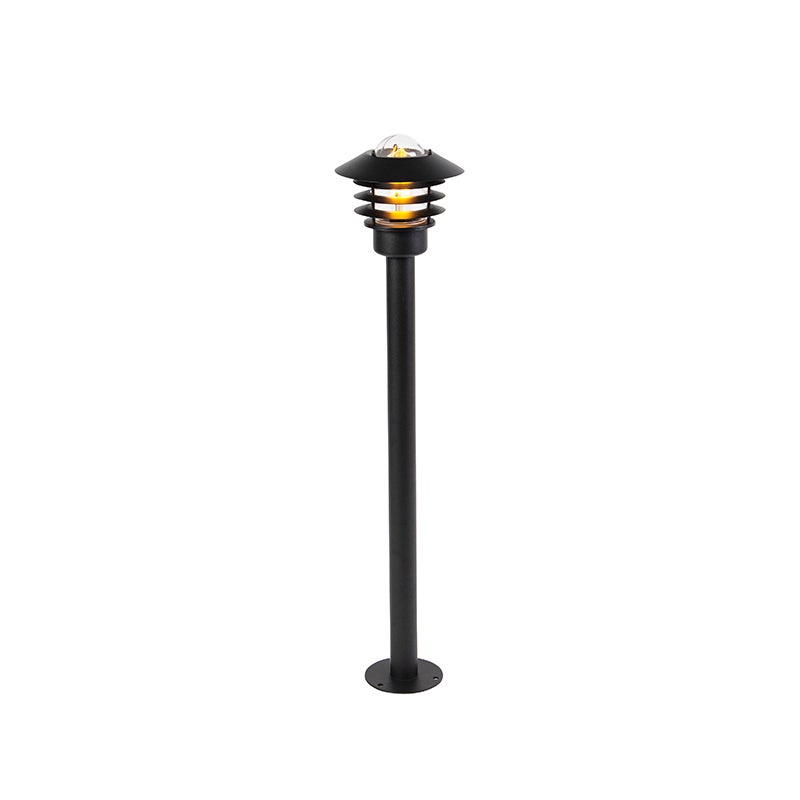 Qazqa nowoczesny lampa słupkowa do ogród - Prato - czarny, max. 60w, kompatybilny z żarówką LED, e27, 100cm, IP44, okrągły