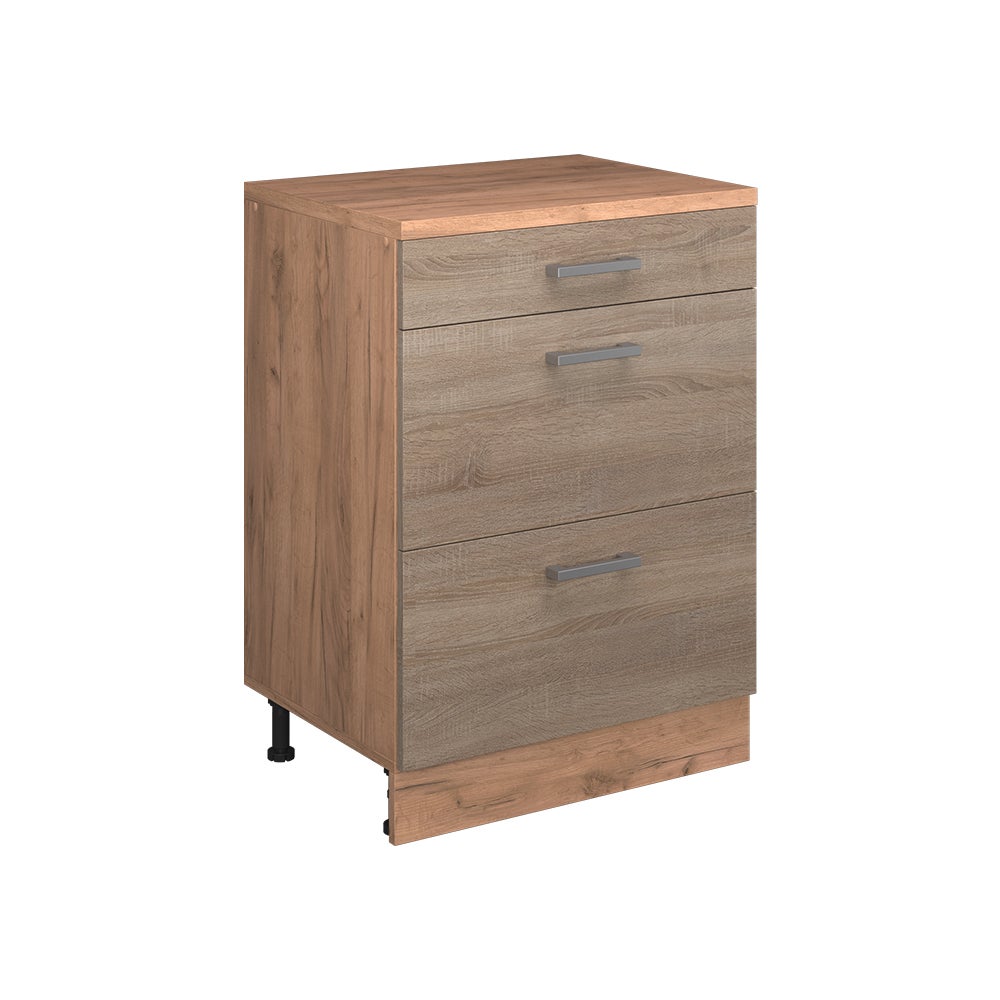 Vicco Komoda rozszerzająca Rion, Sonoma/Dąb goldkraft, 60 x 46 cm bez skosu z 3 szufladami