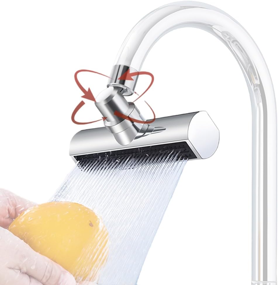 Wielofunkcyjna przedłużka do kranu – obrót o 360°, aerator 3-trybowy, chromowany mosiądz, przedłużka do kranu do kuchni i łazienki