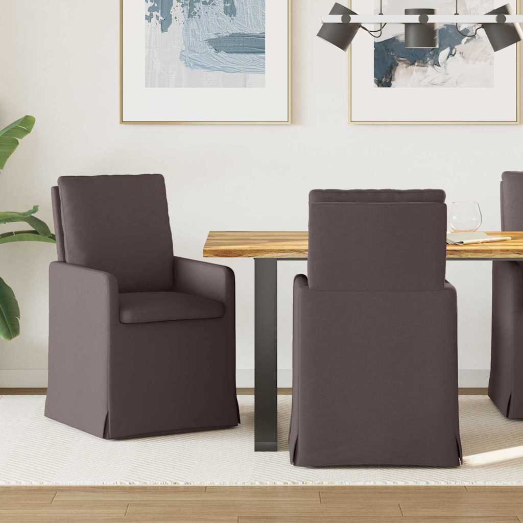 Krzesła jadalne 2 pcs ciemnobrązowy 57 x 67 x 98 cm tkanina vidaXL