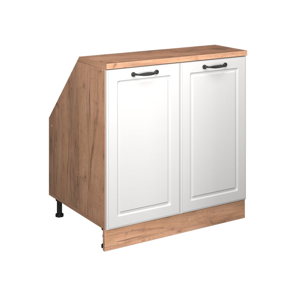 Vicco Szafa skosna Rion, Biały domek wiejski, 80 x 81.6 cm z 2 drzwiami, korpus szafy głębokość 60 cm