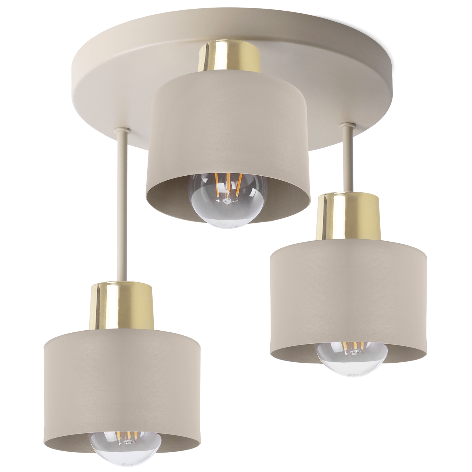 Lampa sufitowa wisząca Light Home LH Panta okrągła 3x E27 kaszmirowy/złoty