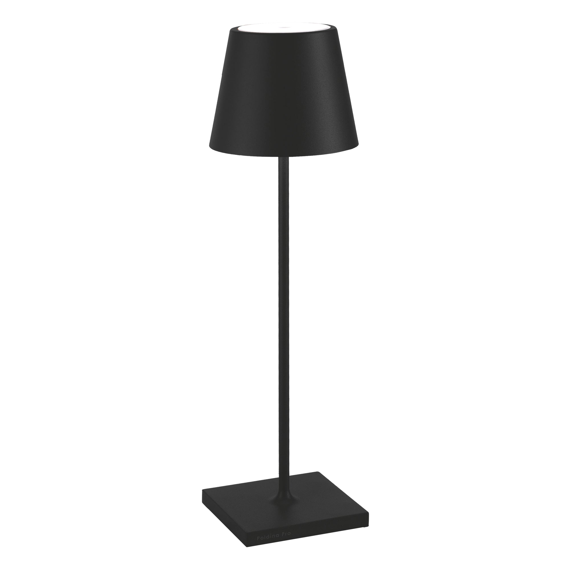 Lampa stołowa LED Zafferano Poldina Pro Black, akumulatorowa i ściemnialna, z czasem pracy baterii do 12 godzin Nadaje się do użytku na zewnątrz
