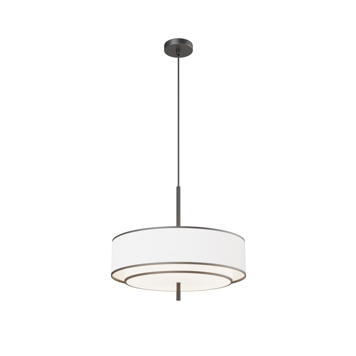 Maytoni Bergamo Nowoczesna cylindryczna lampa sufitowa w kolorze czarnym 5xE27 z białym abażurem
