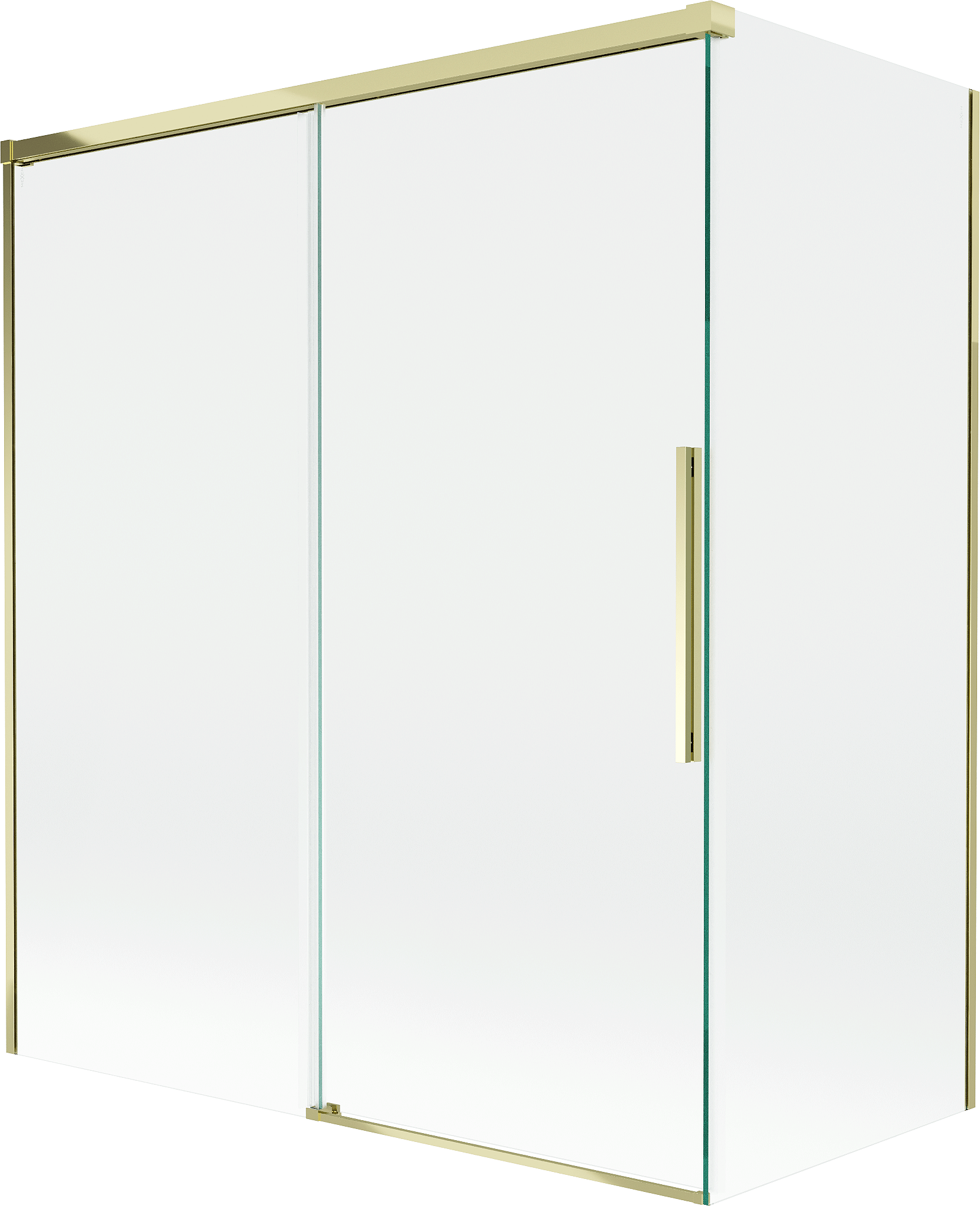 Mexen Rox parawan nawannowy 2-skrzydłowy rozsuwany 140 + 70 x 150 cm, transparent, złoty - 8C9-140-070-50-00
