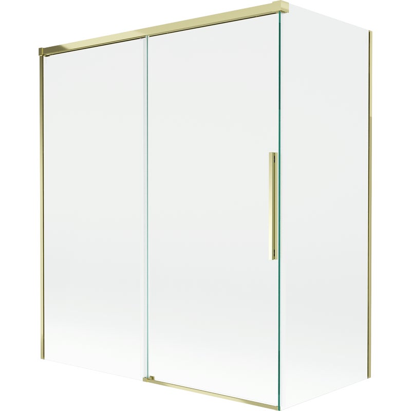 Mexen Rox parawan nawannowy 2-skrzydłowy rozsuwany 140 + 70 x 150 cm, transparent, złoty - 8C9-140-070-50-00