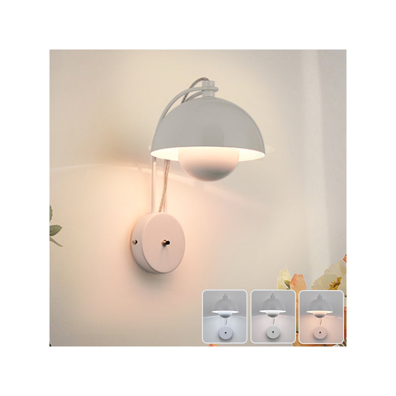 Lampa ścienna, lampka nocna LED, kinkiet w kształcie pąka, kinkiet łazienkowy z lustrem, 3 regulowane temperatury barwowe, biały