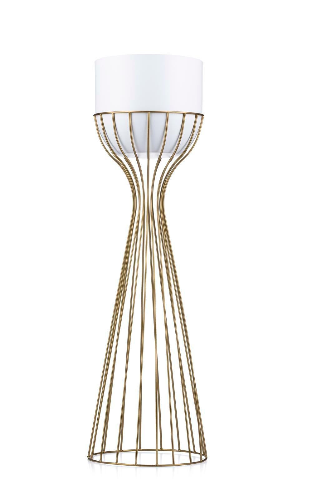 Kwietnik HowHomely metalowy złoto-biały 68x20x20 cm 1 szt.