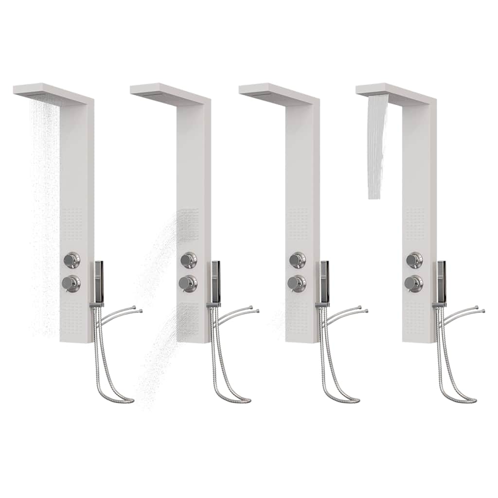 Panel Prysznicowy Hydromasażowy z Deszczownicą z Baterią 15x47x114 cm Biały