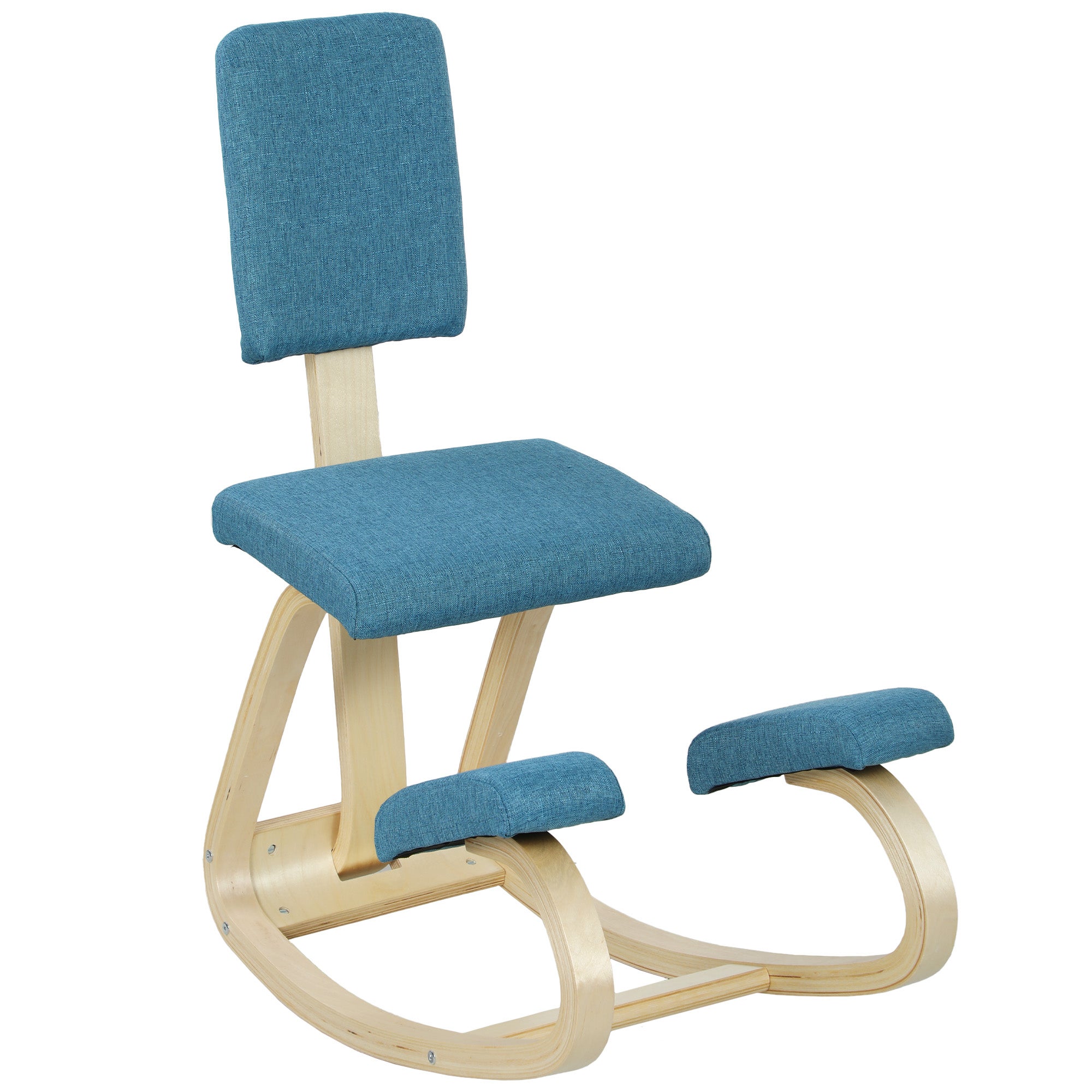 Ergonomiczny fotel klęczący, stołek ogrodowy, fotel wellness do domu, biura i medytacji, ciemnoniebieski