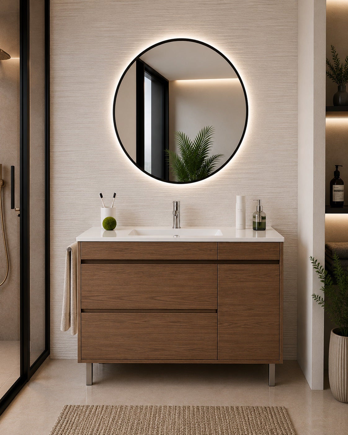 Szafka łazienkowa z umywalką ORIGENBATH CAPRERA bez lustra 60x35 cm jesion tea