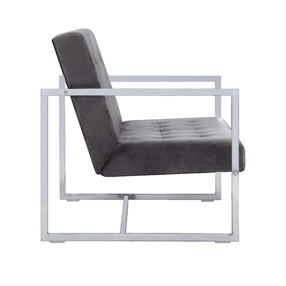 Sofa 2-osobowy vidaXL Aksamit i rama z chromowanego drewna ciemnoszary